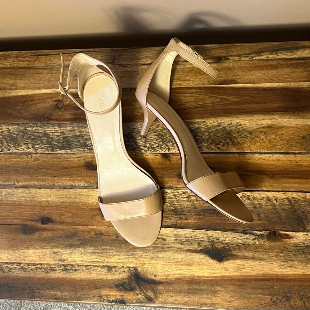 Nine West Tan Ankle Strap Heels